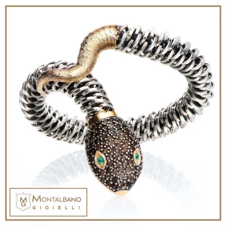 Medievale serpente bracciale arg & 9kt | Gioielli De Nobili
